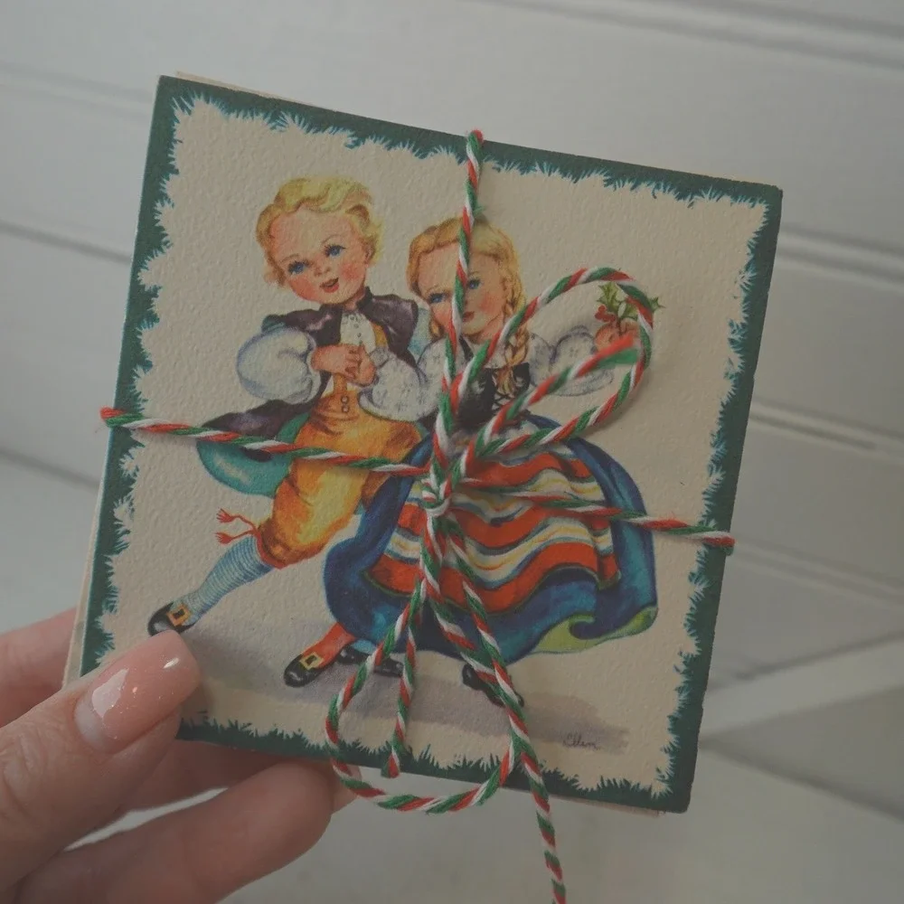 Vintage Christmas Greeting Cards Set of 21 Red Farm Studios Mini 3 inch Card